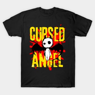 a cursed angel in the form of a bear with black wings and a great  background T-Shirt